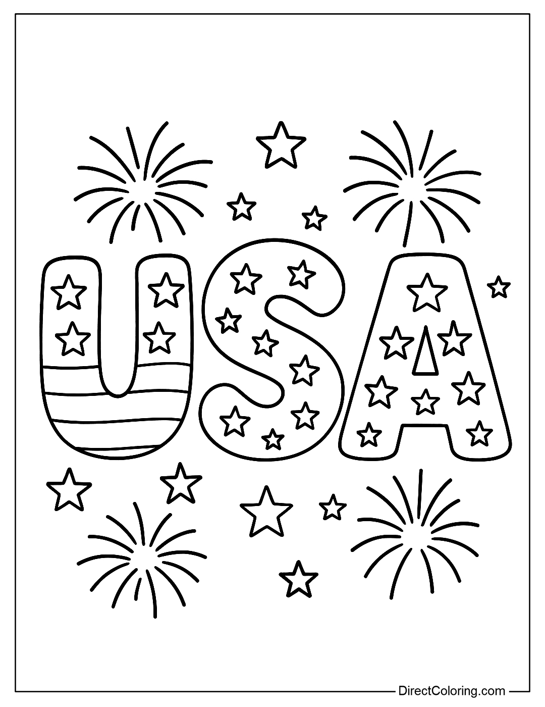 A coloring page of three letters 
